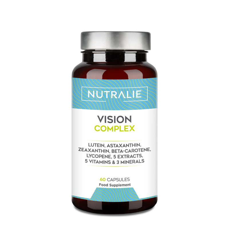 Vision Complex Lutein + Zeaxanthin + Astaxanthin - Vitamins C E and A - Complex 18 Ingredients with Zinc Selenium Copper Lycopeno + Thiamine Riboflavin - 60 Capsules Nutralie