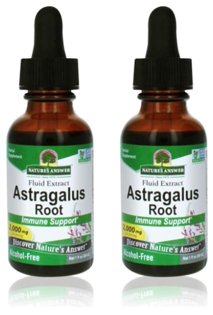 NatureAnswer's Astragalus Root, 2000 mg, 2 x 30 ml, Pack of 2, 60 ml in Total