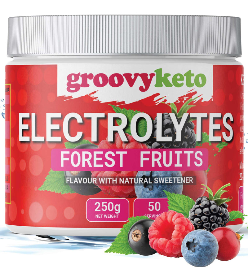 Groovy Keto Electrolytes Powder - 250g tub, 50 Servings, Sugar Free, Gluten Free, Zero Calories, Fasting, Hydration for Keto (250g, Forest Fruits)