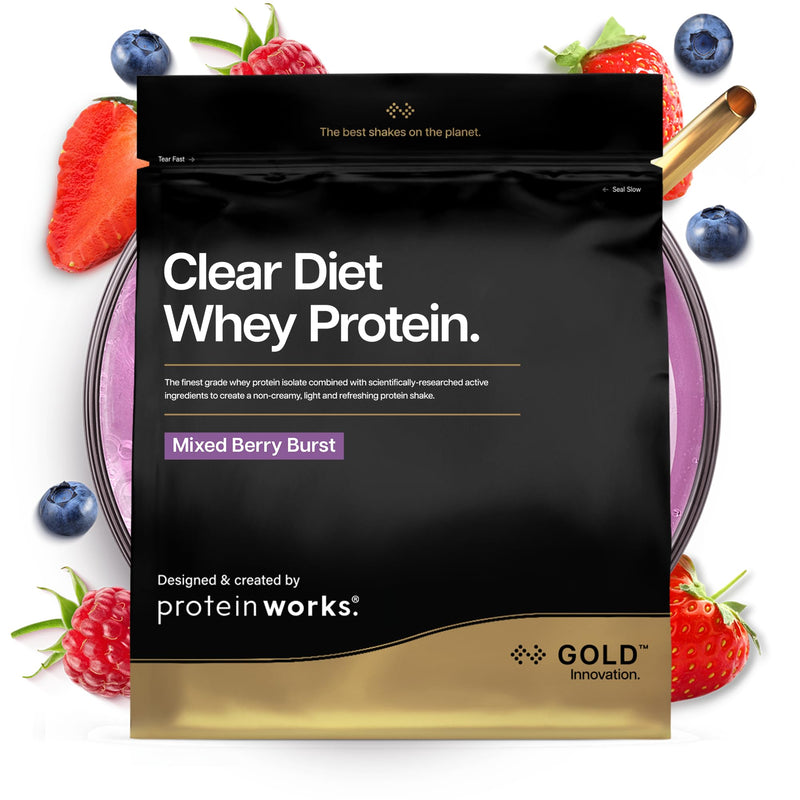 Protein Works | Clear Diet Whey Protein - Gold Innovation, Whey Protein Isolate Powder, Refreshing High Protein Drink, Mixed Berry Burst, 20 Servings, 500g 20 Shakes (500g)