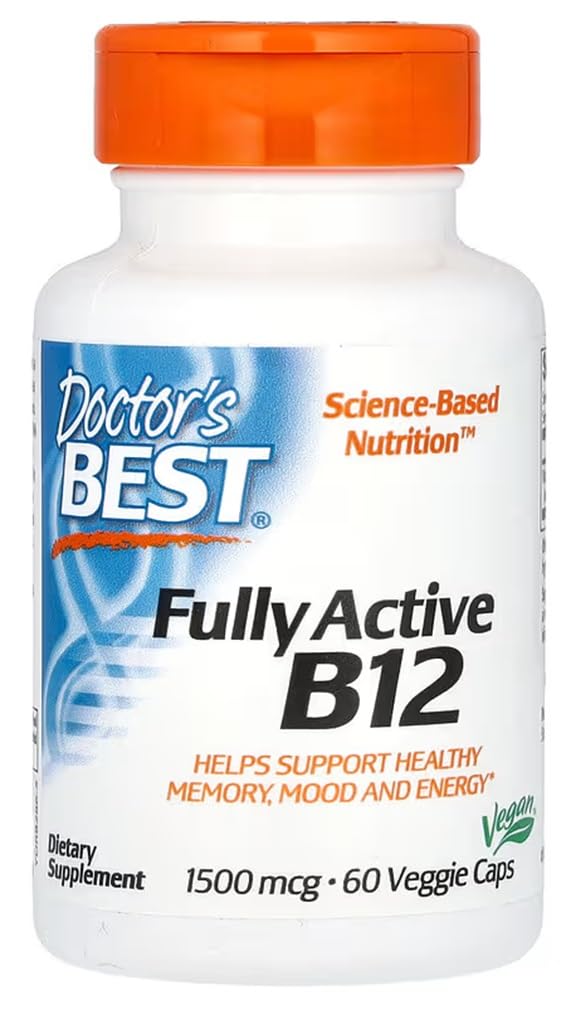DoctorsBEST Doctor's Best - Fully Active B12 (1500mcg) | Supports Energy Production and Nerve Health - 60 Veggie Capsules