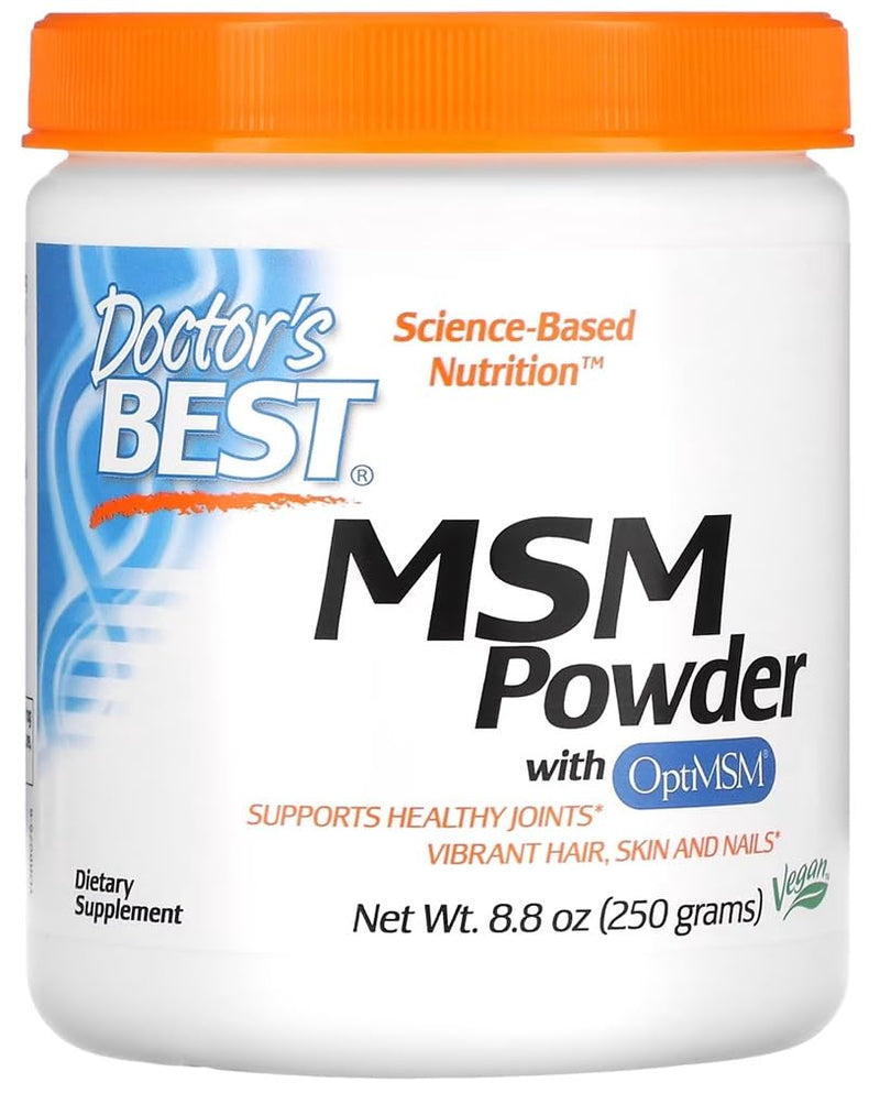 DoctorsBEST Doctor's Best - MSM with OptiMSM Powder | High Purity Sulphur Compound for Joint and Skin Health - 250g