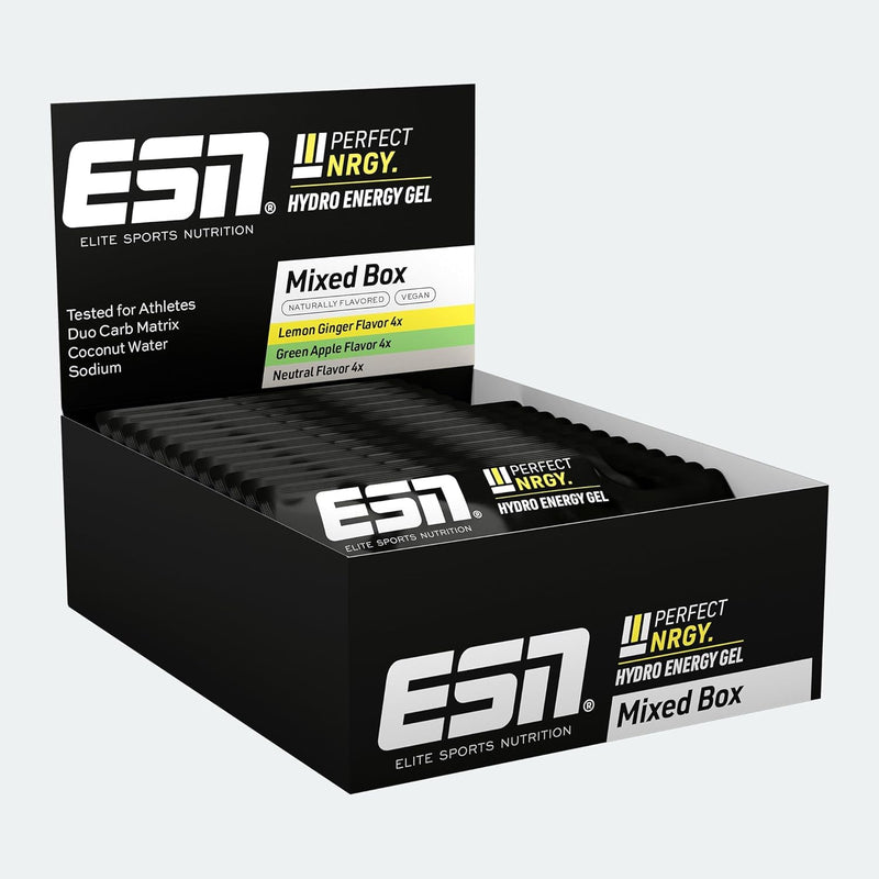 ESN Perfect NRGY, 12 x 40 ml, Mixed, Hydro Energy Gel, Carbohydrate Gel with Dextrose, Dextrin, Coconut Water, Sodium and no Fructose