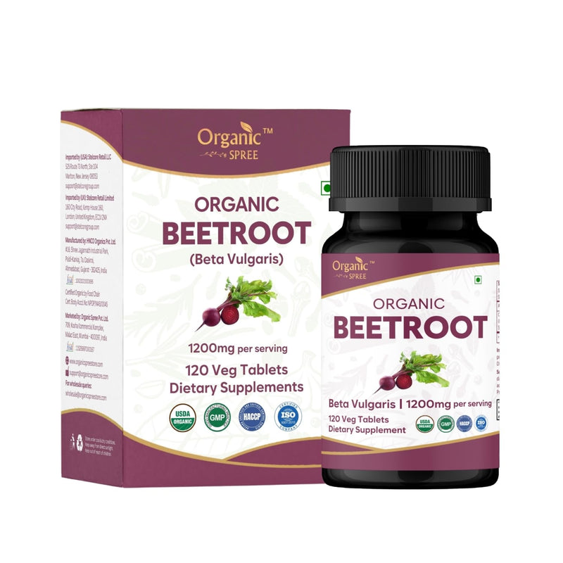 ORGANIC SPREE Beetroot 120 Tablets | Beta Vulgaris (Beetroot) | USDA Organic Certified | Organic and Natural 120tab (1) 1