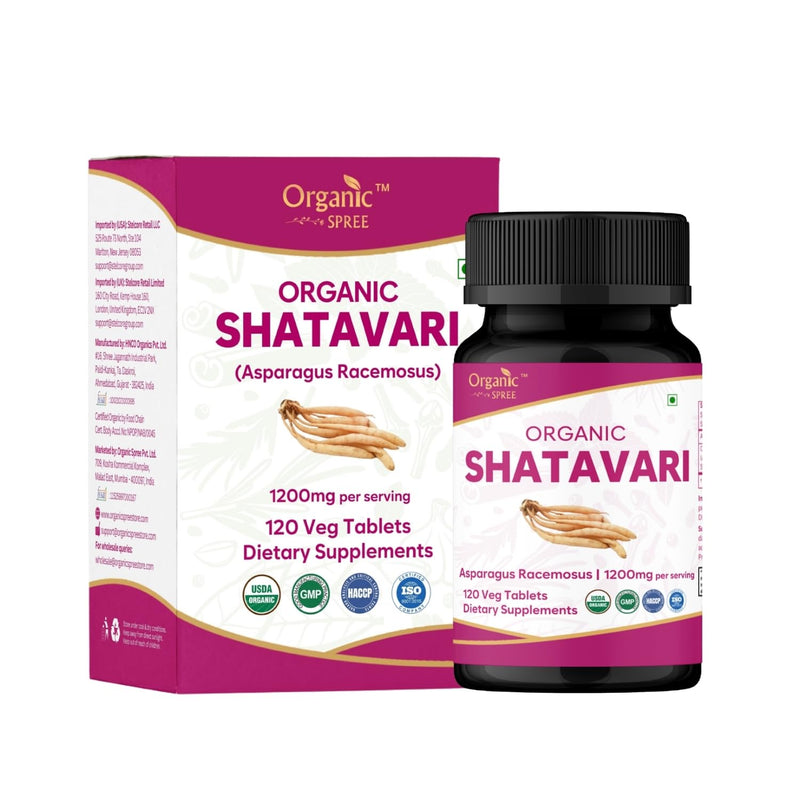 ORGANIC SPREE SHATAVARI 120 Tablets | Asparagus Racemosus (Shatavari) | USDA Organic Certified | Organic and Natural 120tab (1) 1