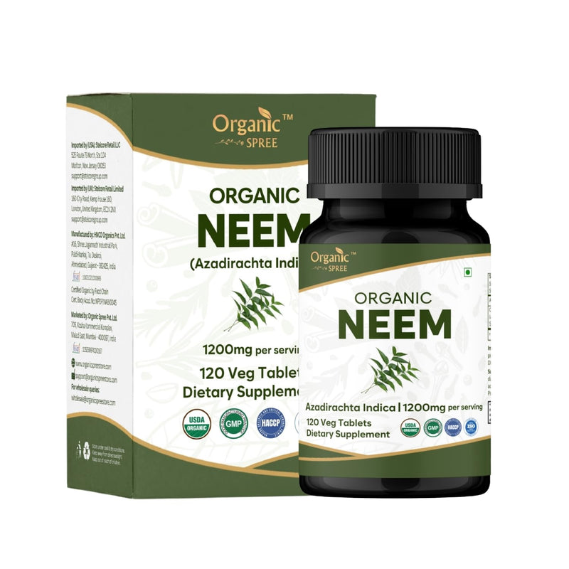 ORGANIC SPREE NEEM 120 Tablets | Azadirachta Indica (Neem) | USDA Organic Certified | Organic and Natural 120tab (1) 1