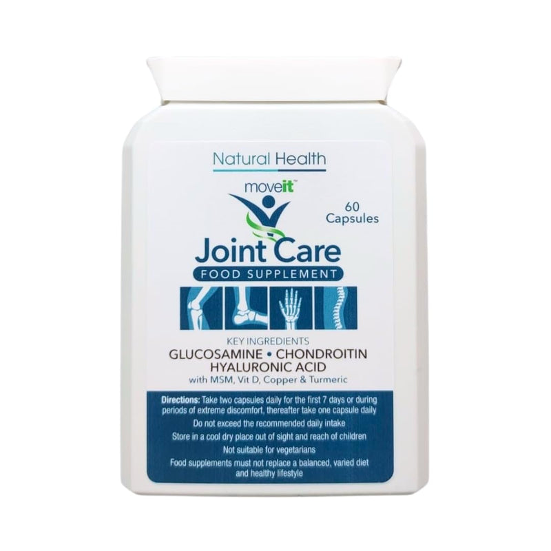 Moveit Joint Care Supplement – 60 Capsules | Glucosamine, Chondroitin, MSM, Turmeric, Hyaluronic Acid, Vitamin D & Copper | Bone & Muscle Support for Mobility, Flexibility & Comfort - 2 Month Supply