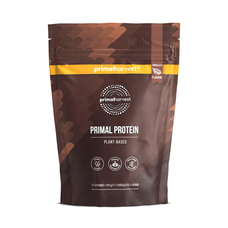 Primal Harvest Primal Protein Vegan Powder 20g Plant-Based Protein from fava Bean, Chickpea & Rice. Chocolate Flavour, Gluten-Free, Dairy-Free, Made in DE (1 Bag (15 Servings), Chocolate) 1 Bag (15 Servings)