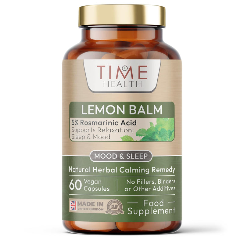 Lemon Balm Leaf Extract - Min. 5% Rosmarinic Acid - Vegan - No Fillers, Binders or Flow Agents - Pullulan - 60 Capsules 1 count (Pack of 60)