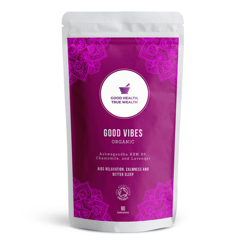 Organic Ashwagandha KSM 66 with Lavender and Chamomile - 90 Vegan Capsules - for Relaxation, Calmness, and Sleep Support 90 count (Pack of 1)