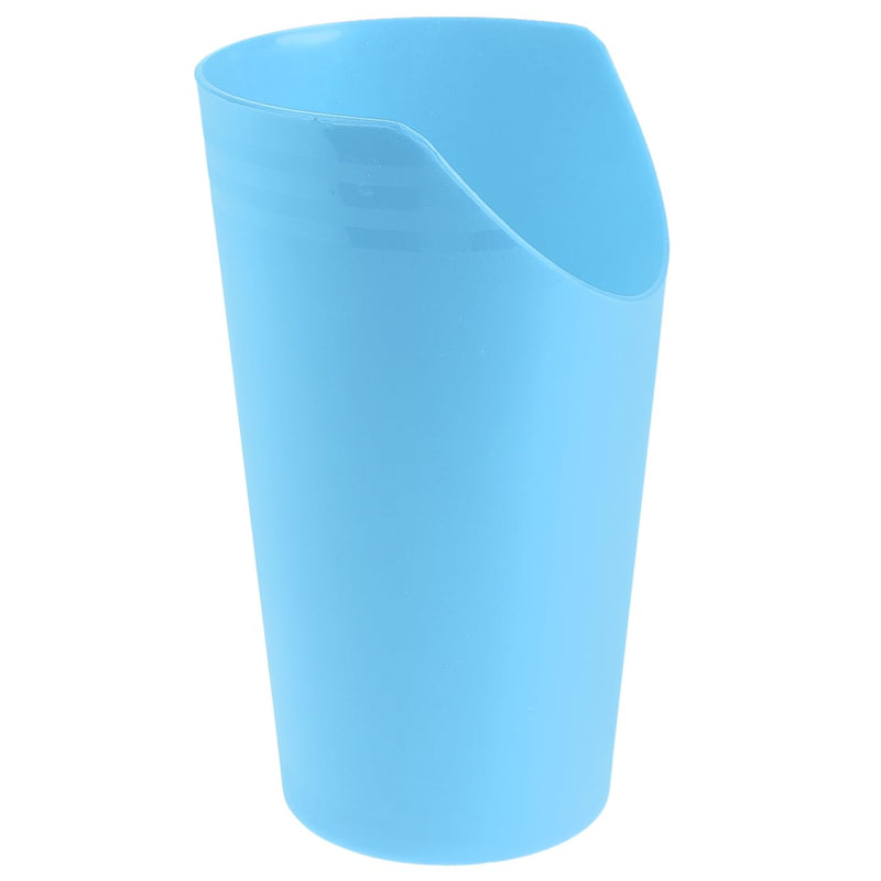 FRCOLOR Elderly Care Feeding Cup - Bedridden Patient Drinking Cup with Tilted Design, 237Ml Capacity, Food-Grade Plastic, Blue