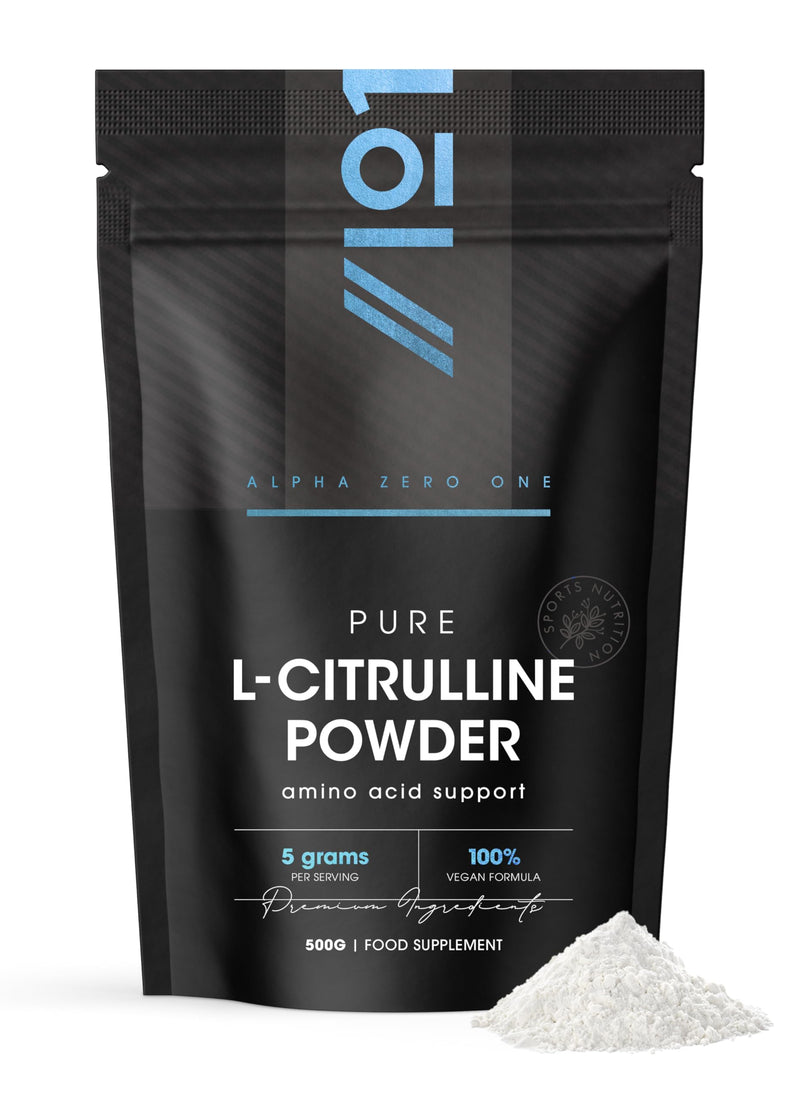 L-Citrulline Malate Powder 500g – Unflavoured – 5 Grams per Serving – Vegan Fermented Amino Acid – Resealable and Recyclable Pouch by Alpha01
