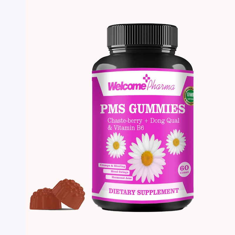 PMS Hormone Balance for Women Gummies — Natural Hormone Harmony Supports Cramps, Mood Swings, Acne & Energy — Non-GMO & Gluten-Free - 60 Gummies (Vegan)