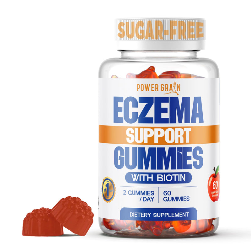 Ezcema Support Gummies – USA-Made - 30+ Vitamins with BIOTIN for Eczema, Psoriasis, Rosacea, & Dermatitis Relief – Soothes Itching, Redness Relief