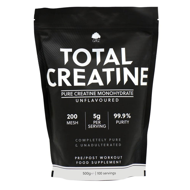 Total Creatine - 500g Creatine Monohydrate Powder (200 mesh) - Unflavoured Supplement by G&G Vitamins