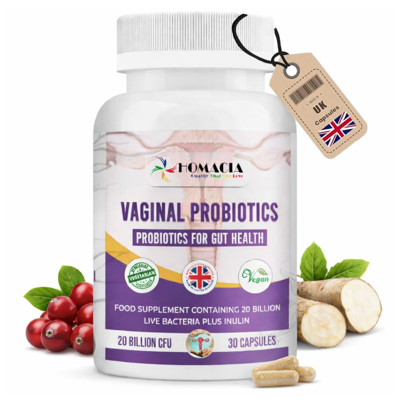 Vaginal Probiotics for Women - 20 Billion Bio-Balance & Vaginal Gut Bacteria Support - Cystitis Treatment for Women - UTI Treatment for Women - Vitaflora for Women - UK Made 30 Count