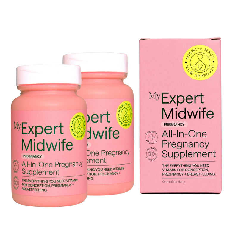 My Expert Midwife All in One Pre-Conception & Pregnancy Women's Vegan Supplements, 12 Essential Prenatal Vitamins & Minerals, 60 Capsules, 2 Months Supply 30 count (Pack of 2)