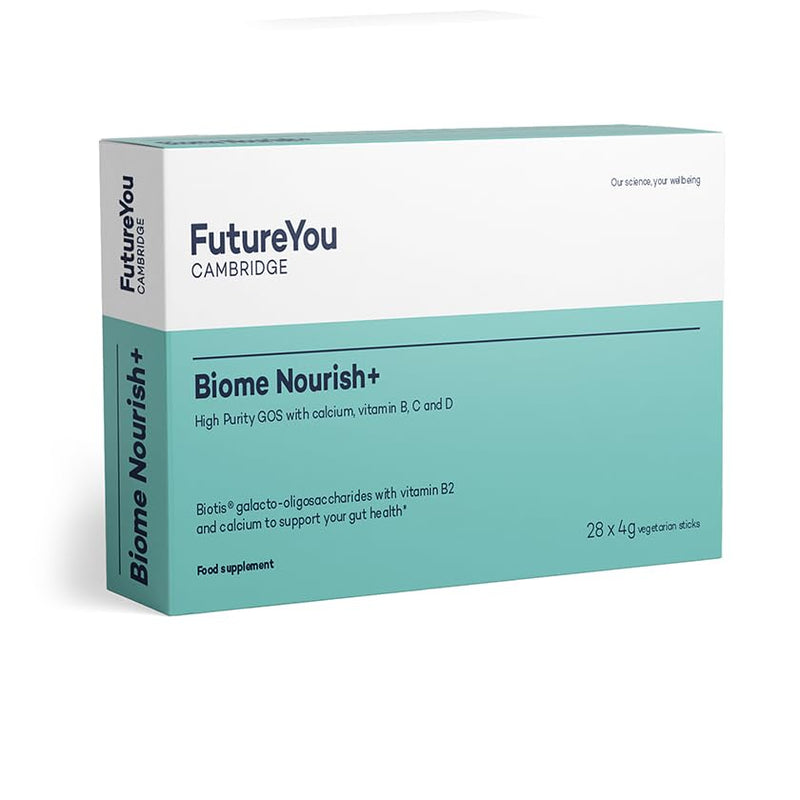 FutureYou Biome Nourish+ Gut Health Supplements (28 Prebiotic Sachets). Prebiotics for Gut Health with Calcium, Vitamin B, C & D. Vegetarian Fibre Supplements - Genuine FutureYou Cambridge