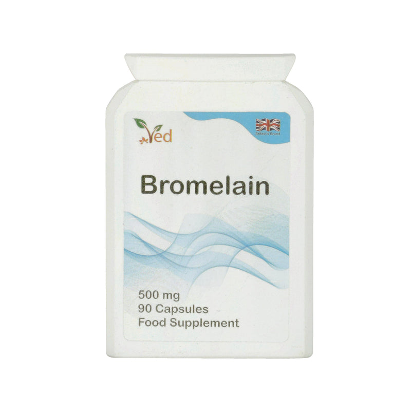 Ved Bromelain Capsul High Strength 3000 GDU, g 500mg per Capsule, Naturally Derived from Pineapple, Vegan Capsule, 90 Capsule (3 Months Supply)