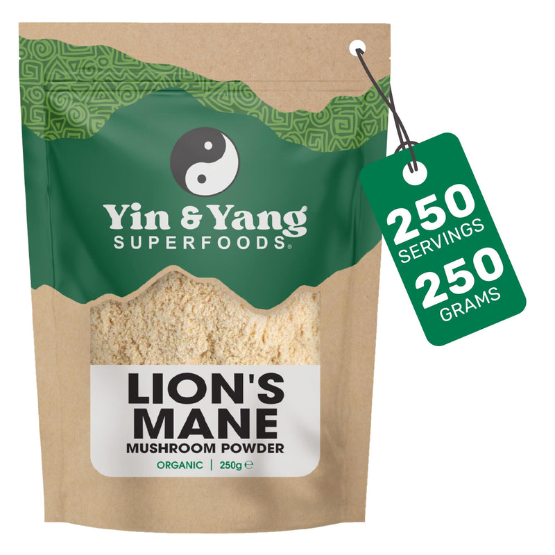 Organic Lion's Mane Mushroom Powder | 7 Month Supply | High-Strength Full-Spectrum Extract for Cognitive Function, Focus, and Immune Support | 100% Pure Hericium Erinaceus 250 g (Pack of 1)