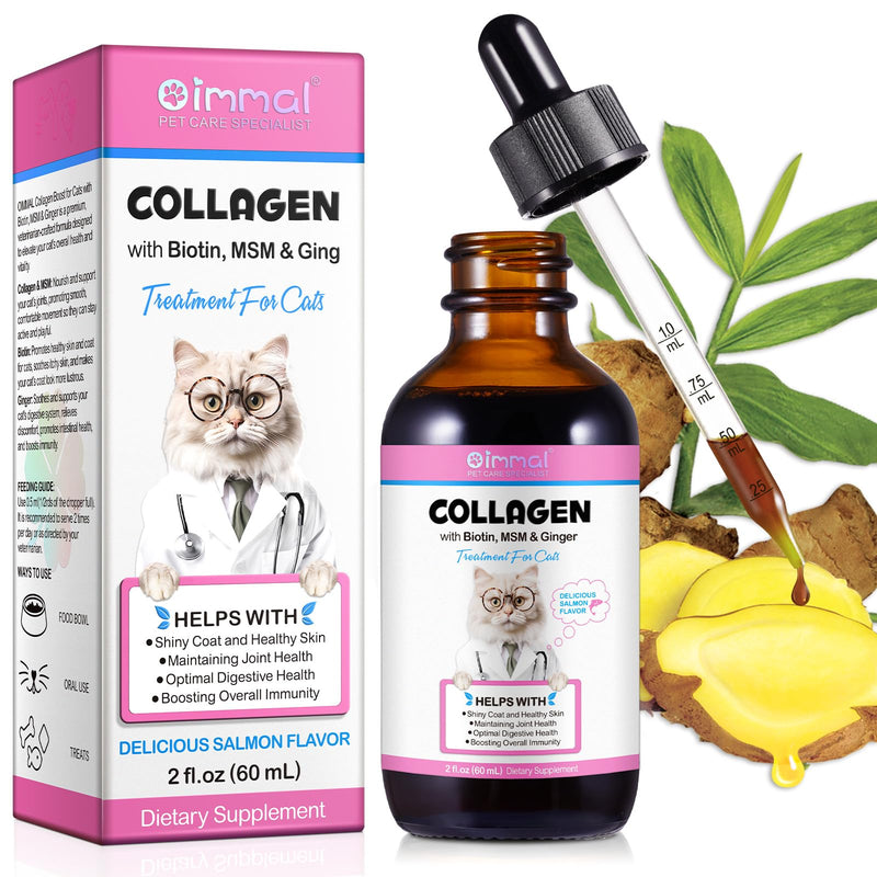 Collagen Dietary Supplement For Cats,60ml Collagen And Msm Can Nourish And Support Your Pet'S Joints,Strengthen Bones And Enhance Joint Lubrication,Anti-Inflammatory,Enhance Immunity