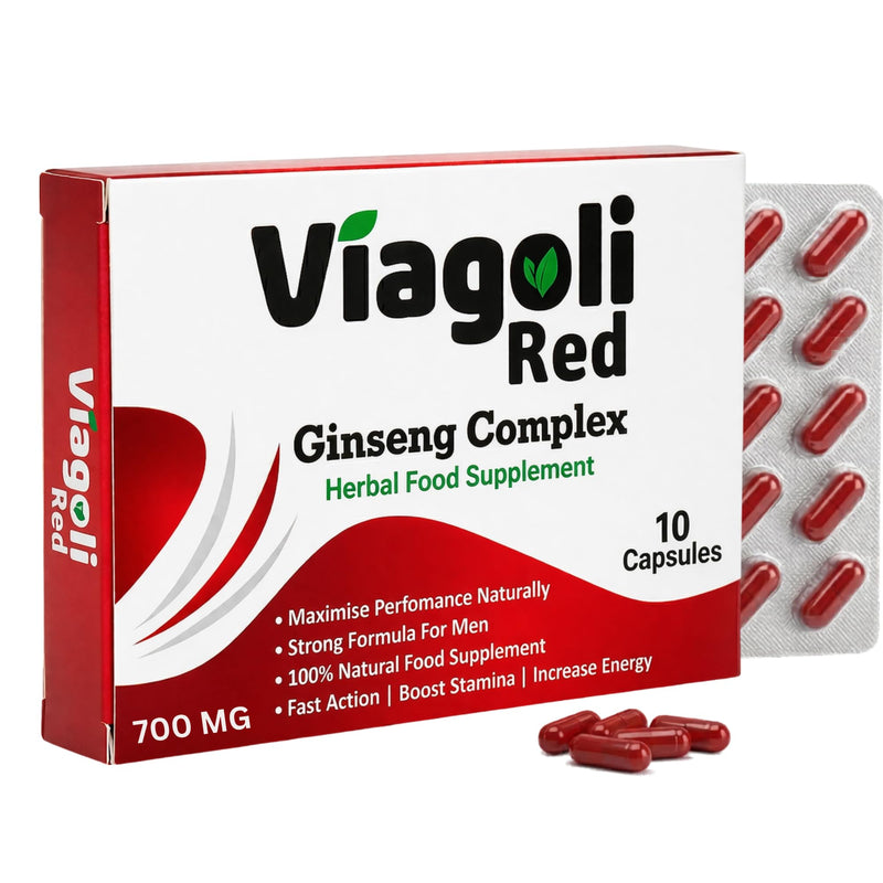 Red Ginseng 700mg Capsules for Men | Stronger | Longer | Performance, Vitality & Endurance Support for Men | Libido Support | Extra Strenght Herbal Energy & Stamina Booster | 10 Capsules