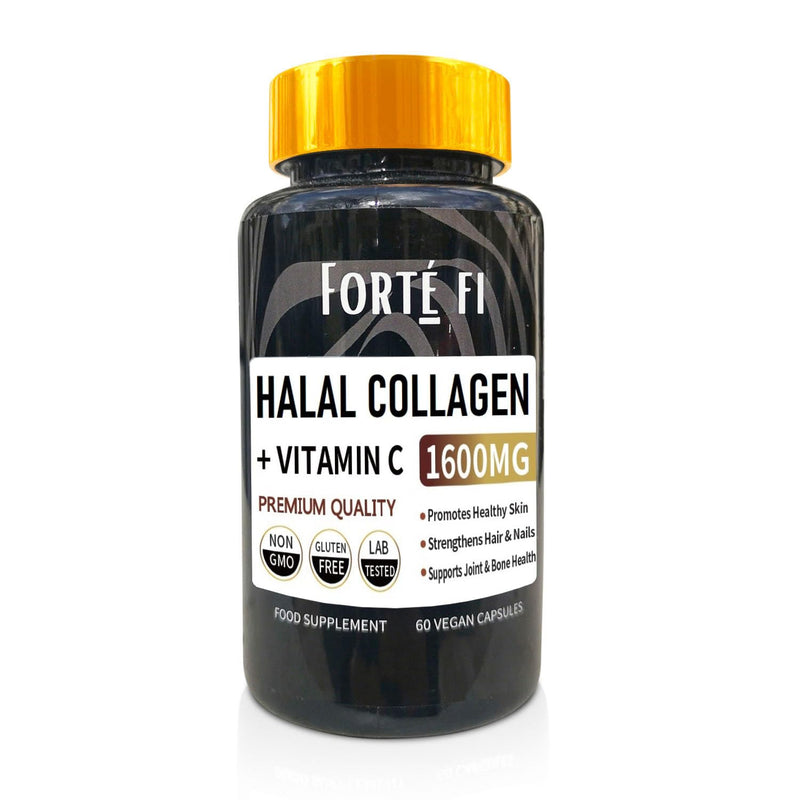 Halal Collagen - Complex with Vitamin C – Supports Skin, Hair, Joint Health - Collagen Halal- 1600mg per Serving