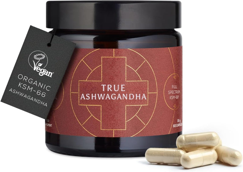 Ancient + Brave Organic Ashwagandha Capsules | 600mg | High-Strength KSM-66® | 60 Vegan Capsules for Daily Balance & Wellbeing