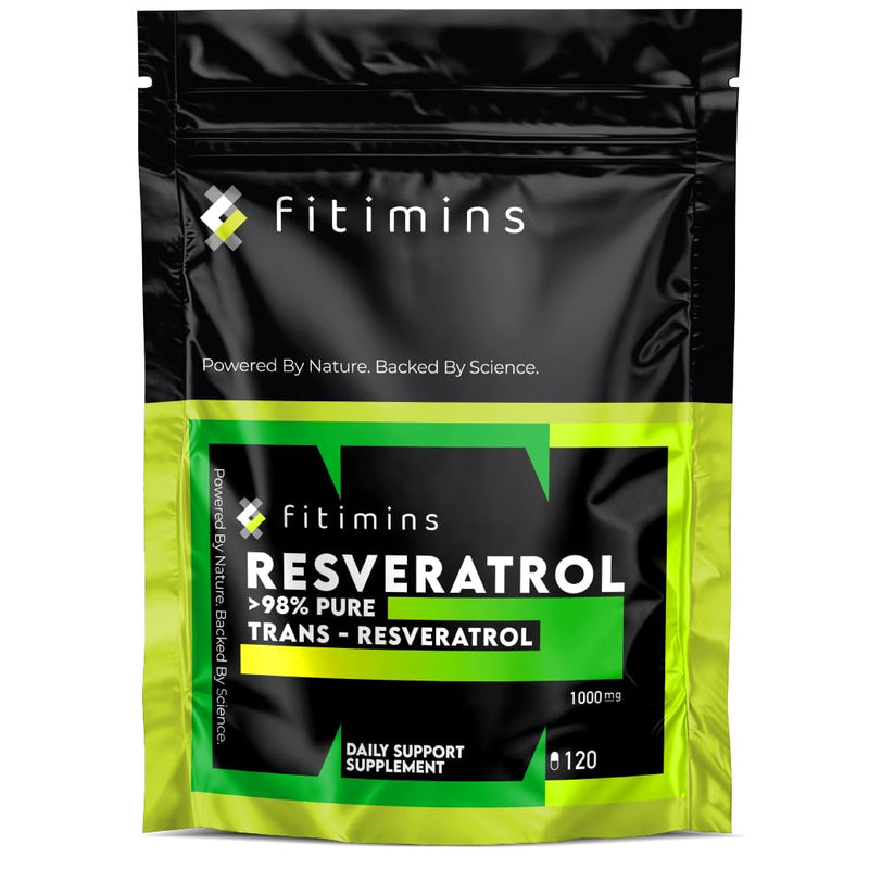 Trans-Resveratrol 1000mg | Daily Support Supplement | 120 Vegan Capsules | 2-Month Supply | Supports Cholesterol, Weight Management & Metabolism | Fitimins