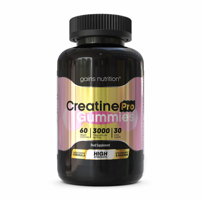 GN Creatine Pro Gummies | 60 Chewable Gummies for Men & Women - 3000mg Creatine-Monohydrate Per Serving | Strawberry & Banana Flavour, Non-GMO & Suitable for Vegans & Vegetarians