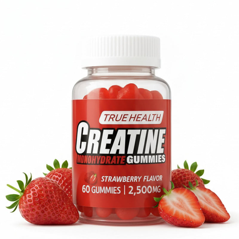 Creatine Gummies – Vegan Creatine Monohydrate Gummies, Strawberry Flavoured for Post Workout Recovery, Boost Muscle Growth and Enhance Strength, 2,500 MG, 60 Units (Strawberry)
