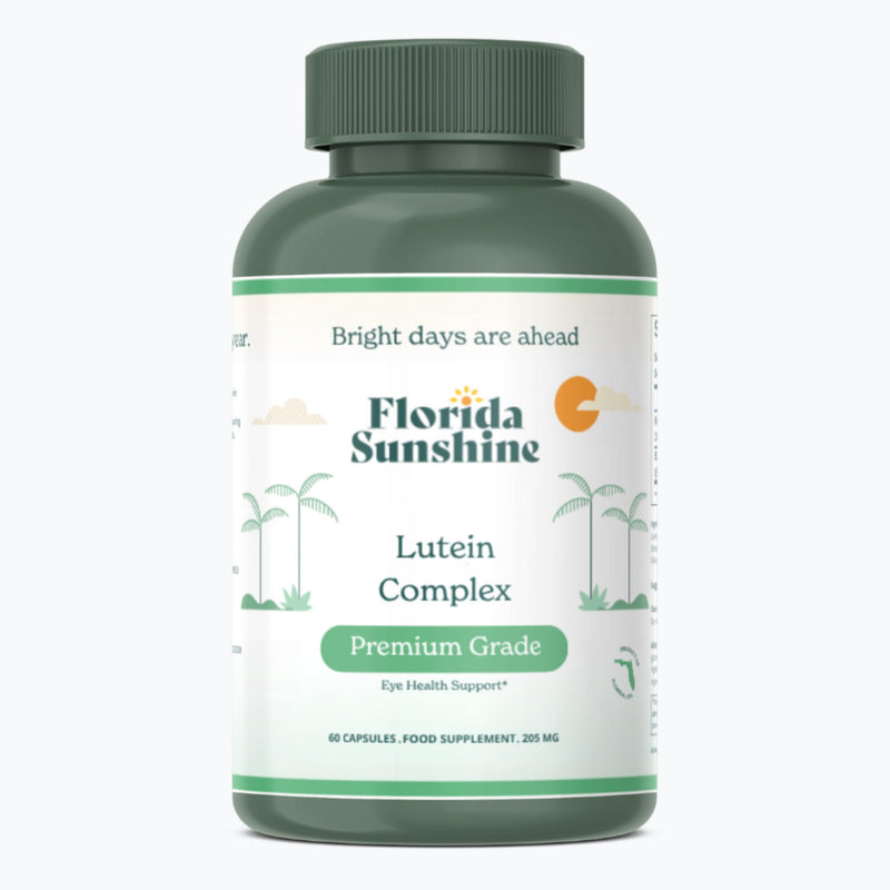 Florida Sunshine Lutein Complex 200mg, 60 Capsules, Eye Health Support, Antioxidant Protection, Prevents Age-Related Macular Degeneration, Cataract Prevention, Enhanced Bioavailability with BioPerine