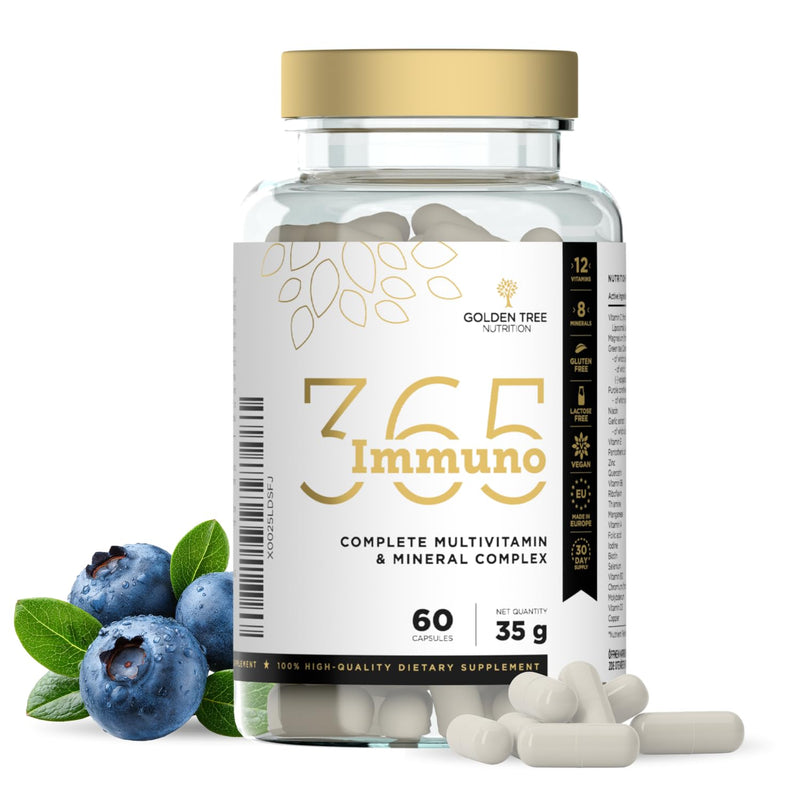 Golden Tree Immuno365 Multivitamin Capsules – Multivitamins and Minerals with Vitamin C, D, E, A, B-Complex, Biotin & Zinc – Vegan Immune Support, 60 Capsules 60 count (Pack of 1)