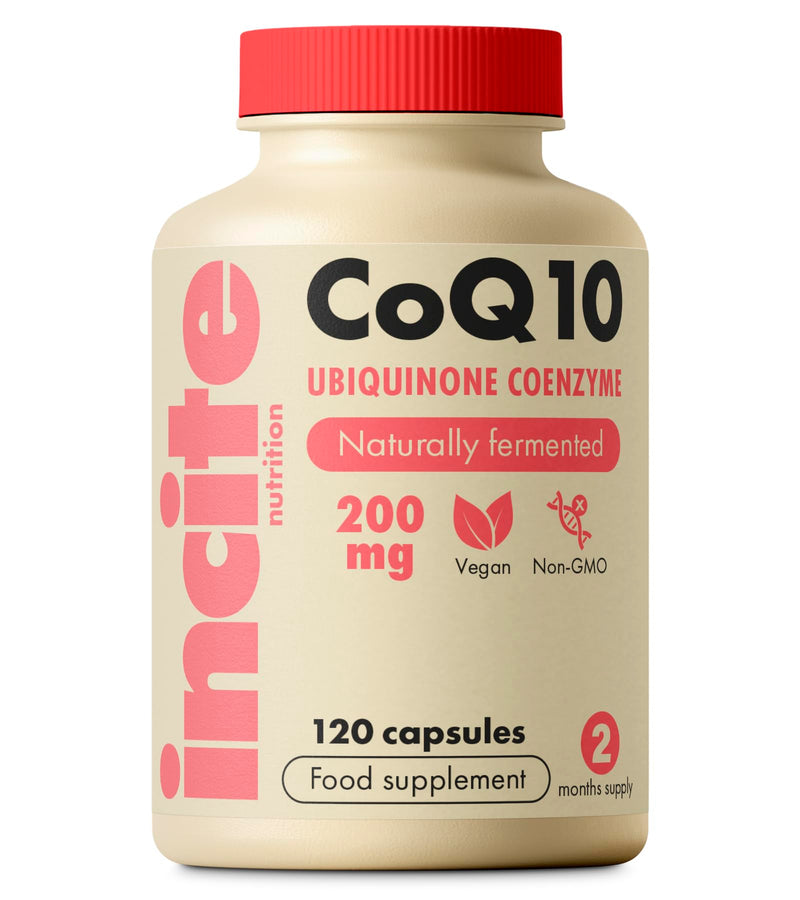 Premium CoQ10 Ubiquinone 200mg - Coenzyme Q10-120 Vegan Capsules - Naturally Fermented High Absorption - Heart, Energy & Fertility Support - Made in UK - Non-GMO - GMP Quality 120 count (Pack of 1)