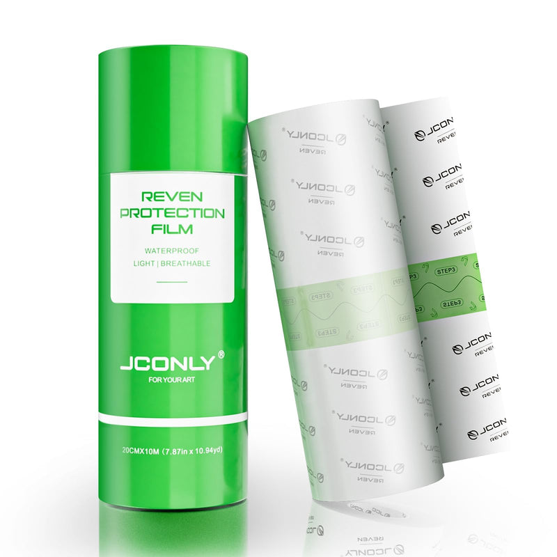 Jconly Reven Second Skin Tattoo 0.02MM Matte, Roll (20cm x 10m) 2nd Skin Tattoo Protector Aftercare Waterproof Bandage for Protective 20cm x 10m Roll