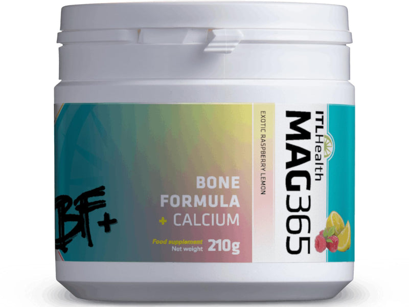 MAG365 BF Plus Calcium | ITL Health | Ionic Magnesium Citrate with Calcium, D3, K2, C, B6, Boron, Zinc & Potassium | Bone & Heart Health, Immunity & Hormone Balance | Exotic Raspberry Lemon (210g)