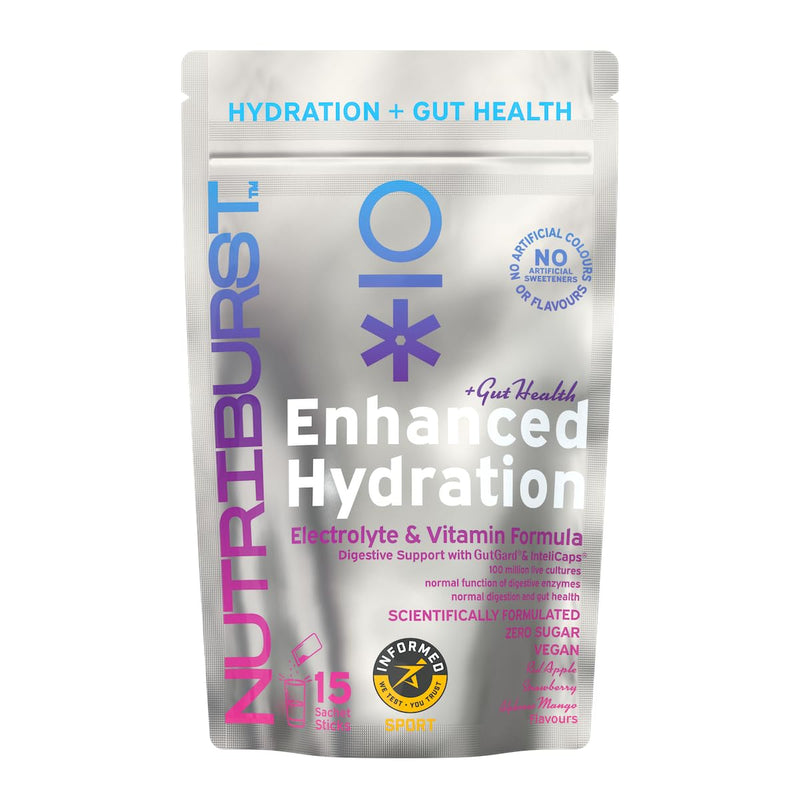 Nutriburst - Gut Health - Electrolytes + 11 Vitamins & Minerals • Digestive Function • Enhanced Hydration - Suitable for Vegans - 15 Pack: Mango, Strawberry & Apple Mixed Flavours 15 Servings (Pack of 15)