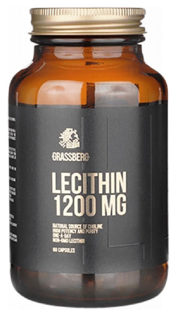 GRASSBERG - Lecithin 1200 mg | Supports Liver Health and Cholesterol Reduction - 60 Capsules