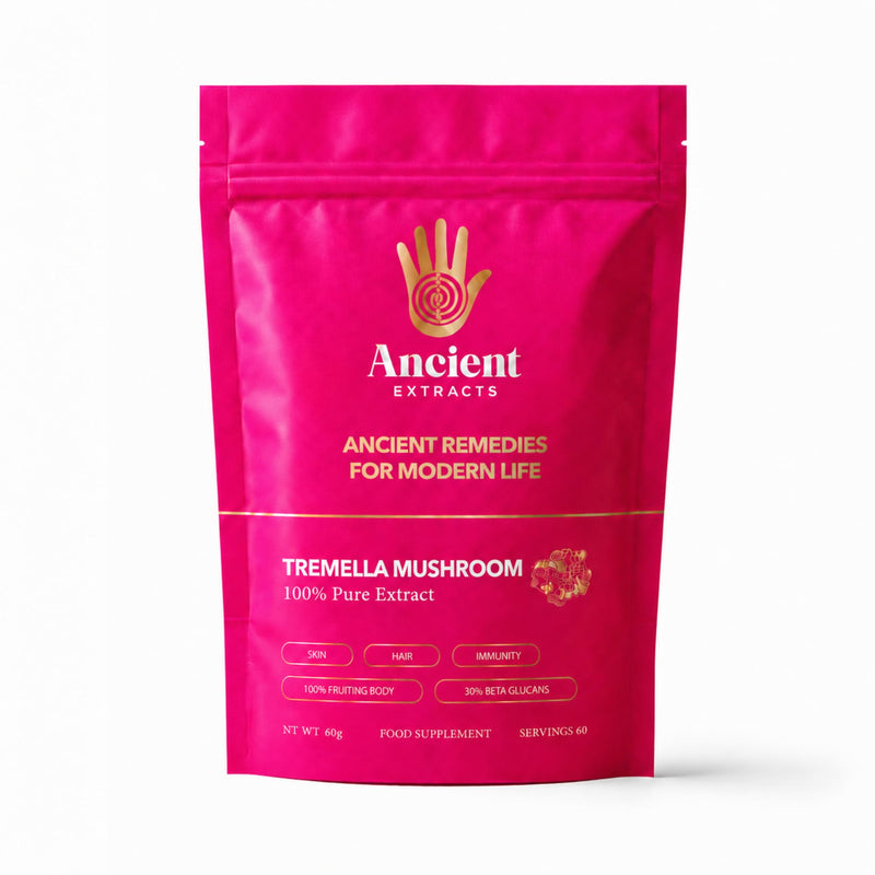 Ancient Extracts Tremella Mushroom Powder 15:1 Extract (60 servings) | For Skin Hydration & Collagen Support | 1 Serving Equals 15,000mg of Raw Mushroom | 30% Beta Glucans | Tested for Purity & Safety