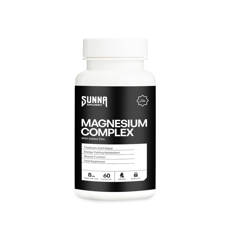 SUNNA SUPPLEMENTS Magnesium Complex with Zinc – High Strength Vegan Capsules for Sleep, Energy & Muscle Support – Magnesium and Zinc Supplement – Gluten-Free – 60 Capsules