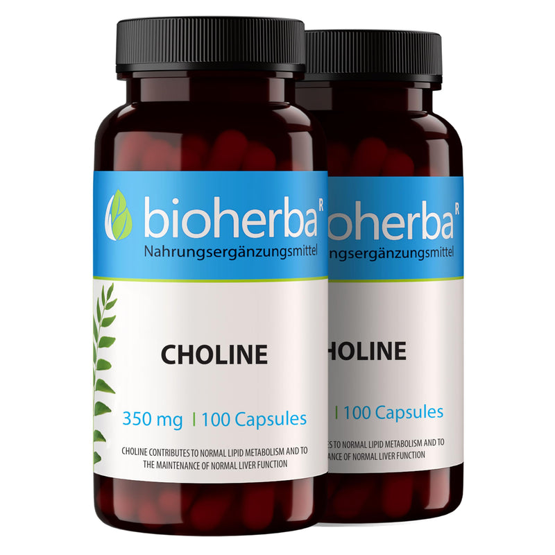Choline 350 mg – 200 Capsules by BIOHERBA | Nutrient for Lipid Metabolism and Cellular Function 1 count (Pack of 200)