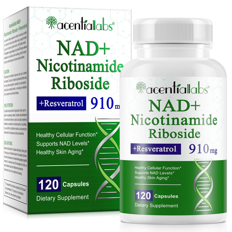 NAD Resveratrol+ Trans | 910mg+120 Capsules | Advanced Formula | NAD Resveratrol Supplement | Immune & Energy Support, Skin & Overall Health 120 count (Pack of 1)