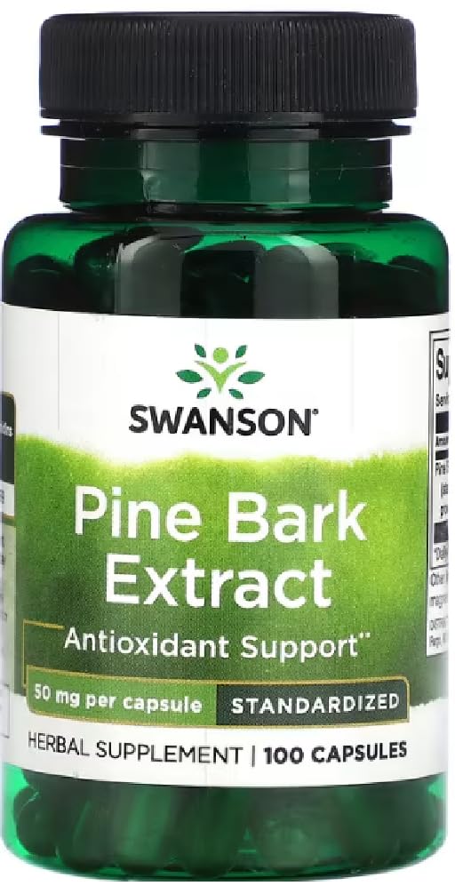 Swansons Swanson - Pine Bark Extract, 50mg | Antioxidant and Circulatory Support - 100 Capsules