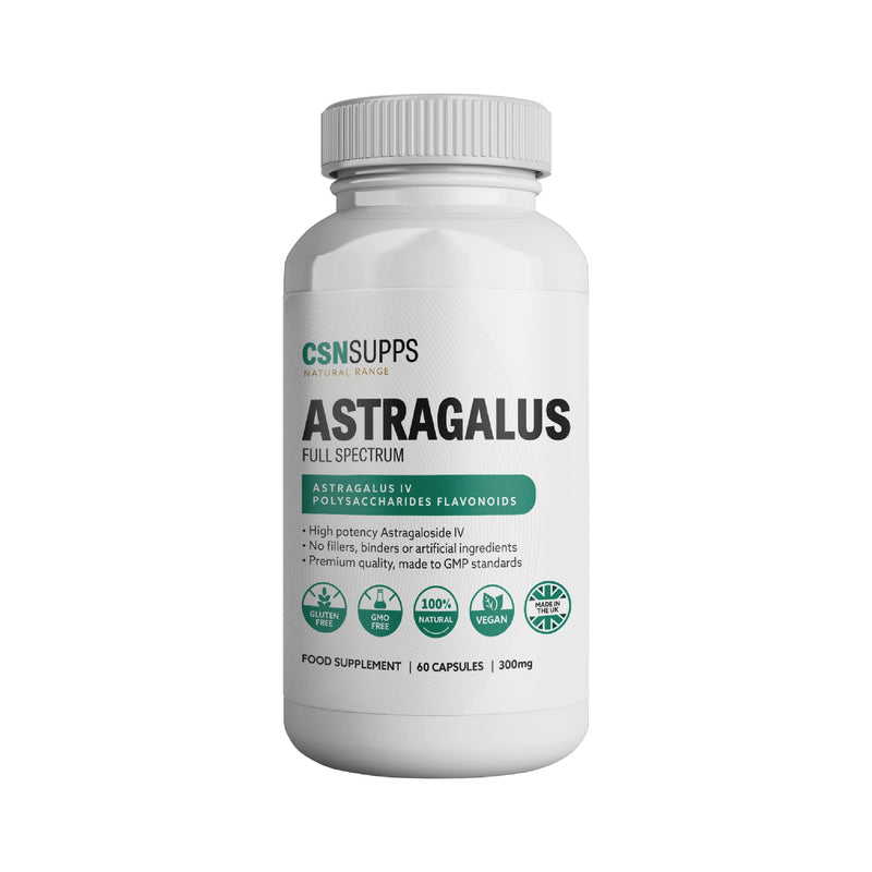 CSN Astragalus Full Spectrum 300mg Supplements | 60 Astragalus Capsules | Astragalus Supplements | 100% Vegan | 30 Day Supply