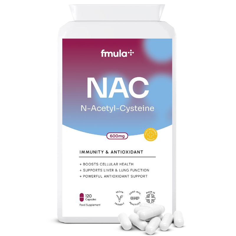 NAC N-Acetyl-Cysteine 600mg | Organic NAC Supplement Capsules for Immunity & Antioxidant Support | N-Acetyl Cysteine Supplement | Amino Acids Immune Support for Adults | Vegan - 120 Capsules