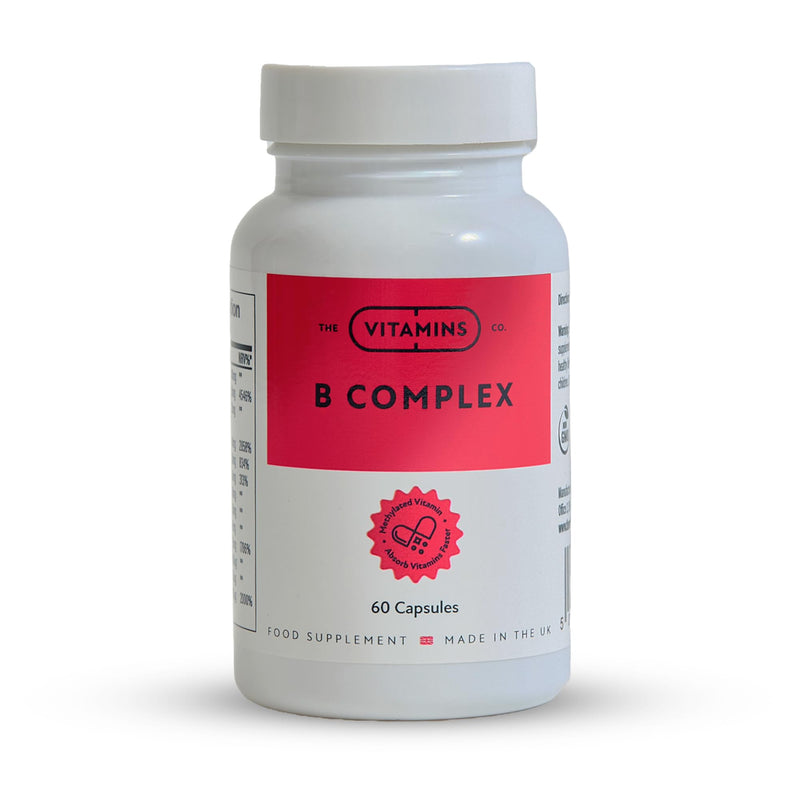 Vitamin B Complex Capsules | B12 B6 B1 Biotin Folate & Nicotinamide | Sugar Free Food Supplement | GMP Certified