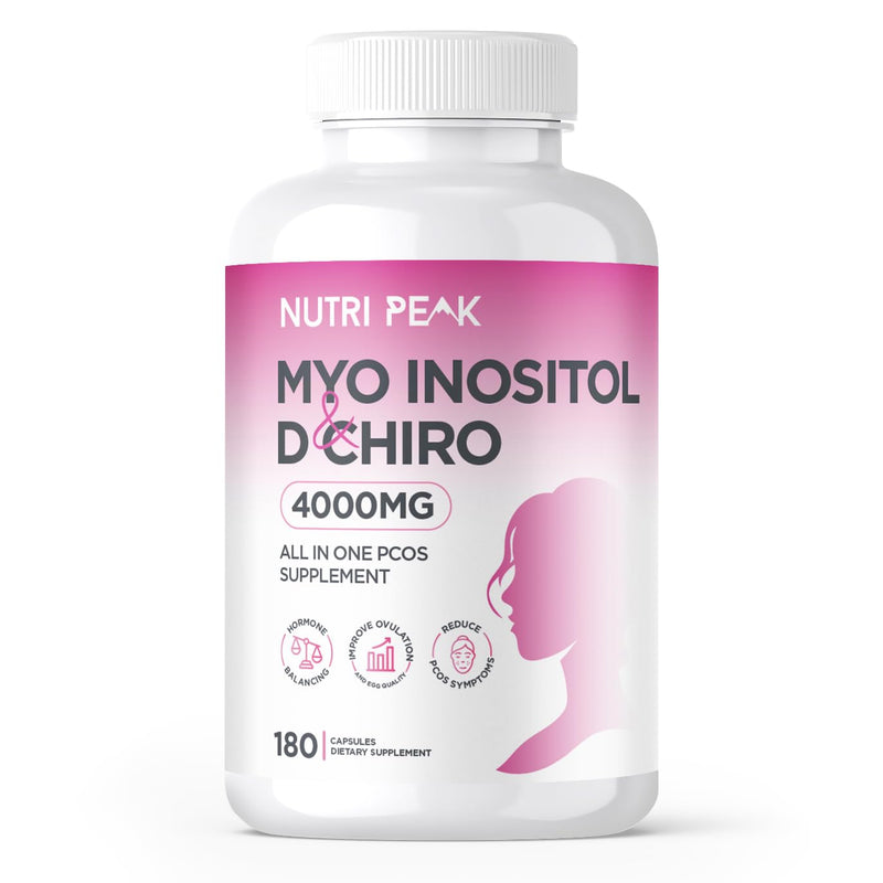 Max Strength Myo-Inositol & D Chiro | All in One PCOS Supplement | 4000MG | 180 Capsules | Hormone Balance for Women | Fertility Supplement for Women | Vegan & Gluten Free