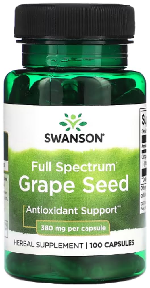 Swansons Swanson - Full Spectrum Grape Seed | Antioxidant and Cardiovascular Support | 380mg Capsules - 100 Count