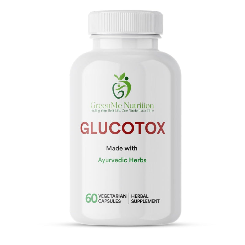 Glucotox | Ayurvedic Herbs Vegetarian Herbal Diet Supplement | Blood Sugar Support | Blood Sugar Balance & Control | Vegan Glucose Support | Blood Glucose Metabolism | 60 Capsules