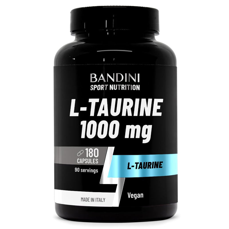 Bandini® L Taurine 1.000mg High Strength Capsules, L-Taurine 180 Capsules (3 Months Supply), Vegan Amino Acid Taurin Supplement for Overall Health, Pre-Workout, Supplement for Men & Women, Sport & Gym